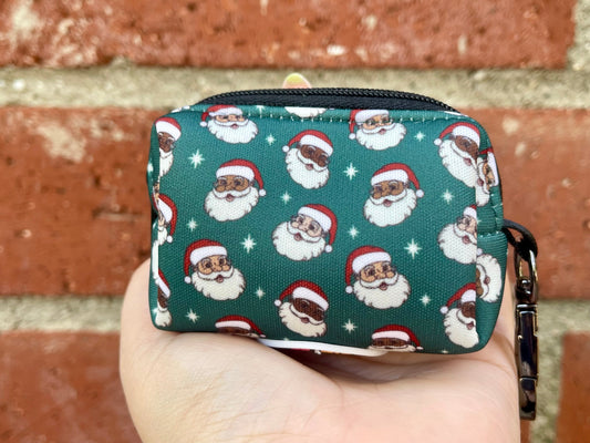 Santa Claus Dog Poop Bag Holder – Diverse Santa Print – Recycled Waste Bag Dispenser