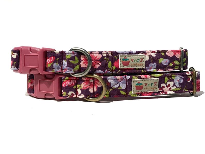 African Violet - Organic Cotton Dog & Cat Collars - Handmade in the USA