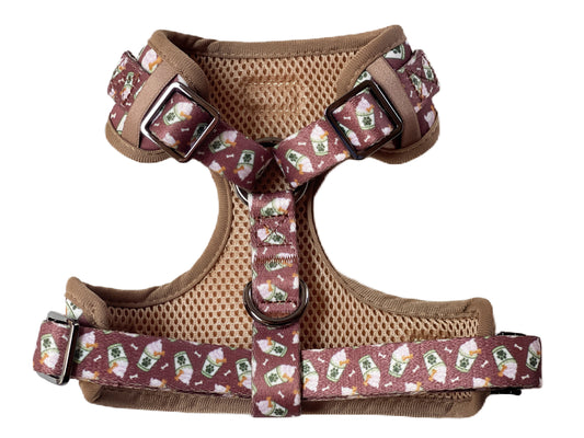 Puppachino - Adjustable H Style Dog Harness - Heavy Duty Metal Hardware