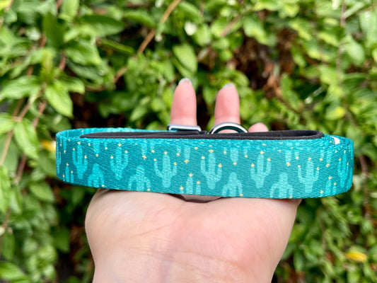 Cactus Dog Leash – Teal Desert Print Lead – Eco-Friendly & Stylish
