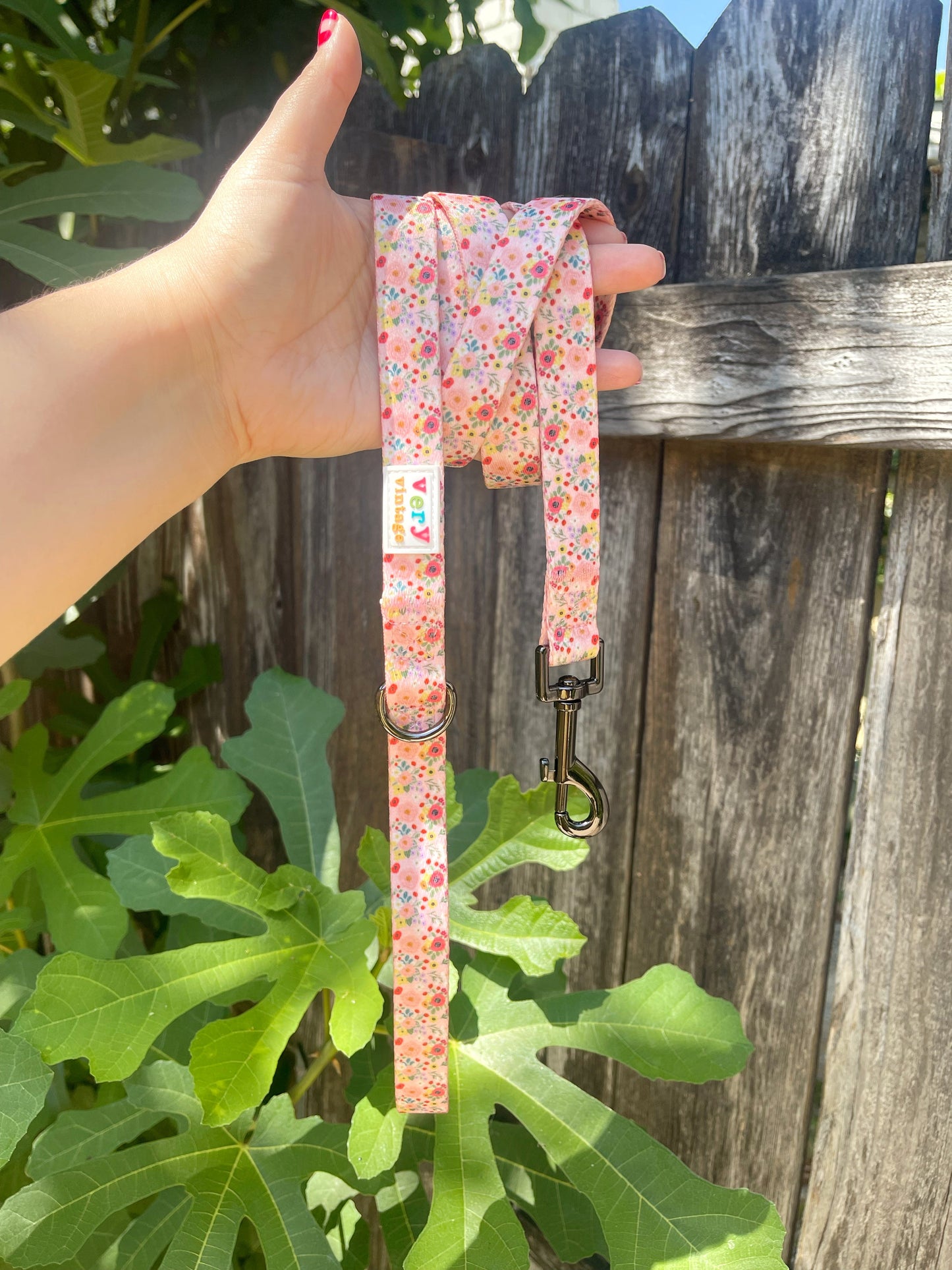 Garden Party Dog Leash – Pink Floral Lead – Recycled & Eco-Friendly