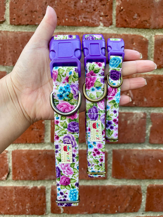 Princess Blooms - Organic Cotton Dog & Cat Collars - Handmade in the USA