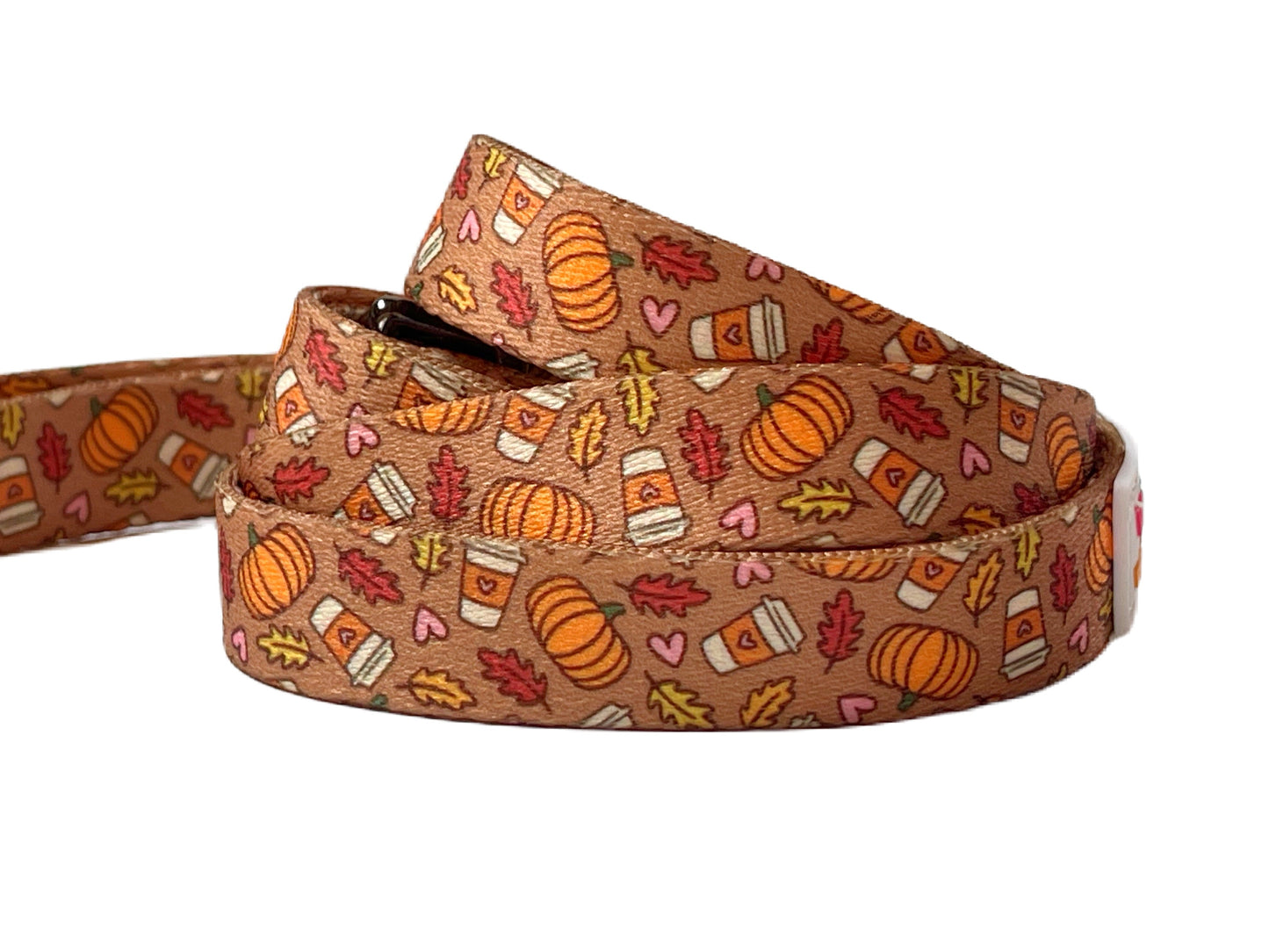 Pumpkin Spice Dog Leash – Fall Coffee Print Lead – Recycled & Eco-Friendly