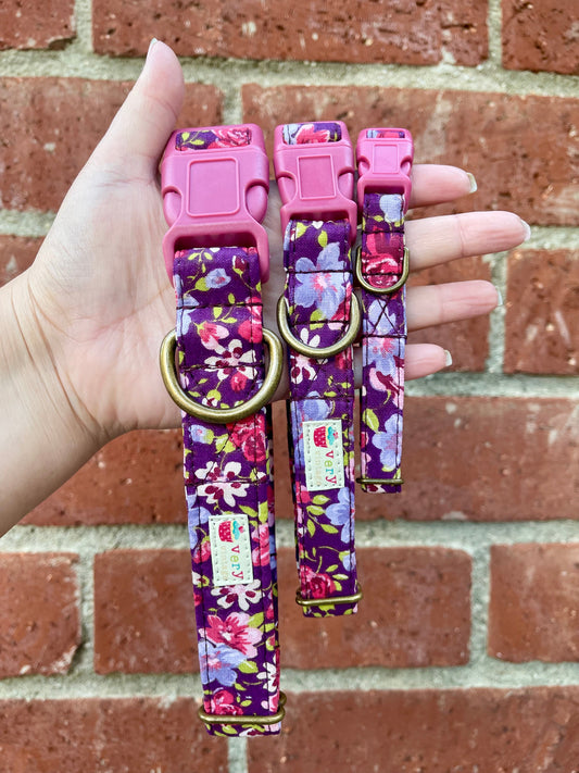 African Violet - Organic Cotton Dog & Cat Collars - Handmade in the USA