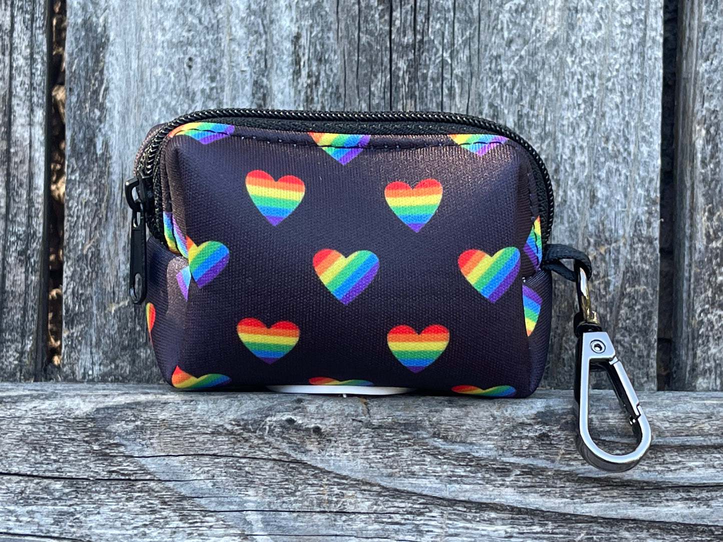 Love Is Love Dog Poop Bag Holder – Rainbow Hearts Recycled Waste Bag Dispenser