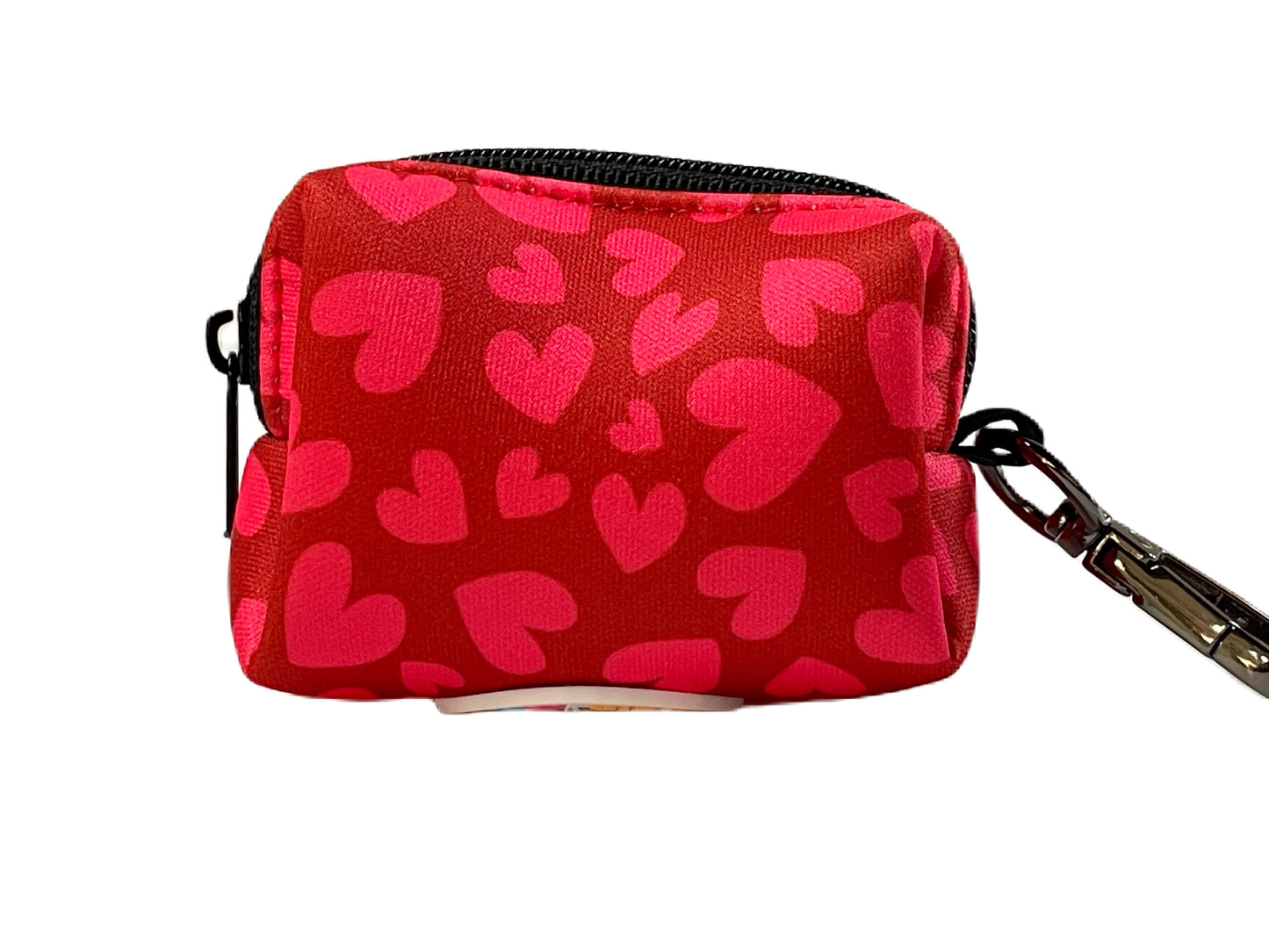 Love Is In The Air Dog Poop Bag Holder – Red Heart Print Recycled Waste Bag Dispenser