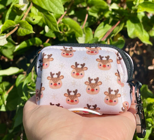 Reindeer Games Dog Poop Bag Holder – Holiday Reindeer Print – Recycled Waste Bag Dispenser