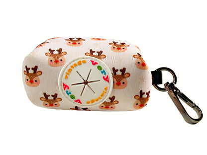 Reindeer Games Dog Poop Bag Holder – Holiday Reindeer Print – Recycled Waste Bag Dispenser