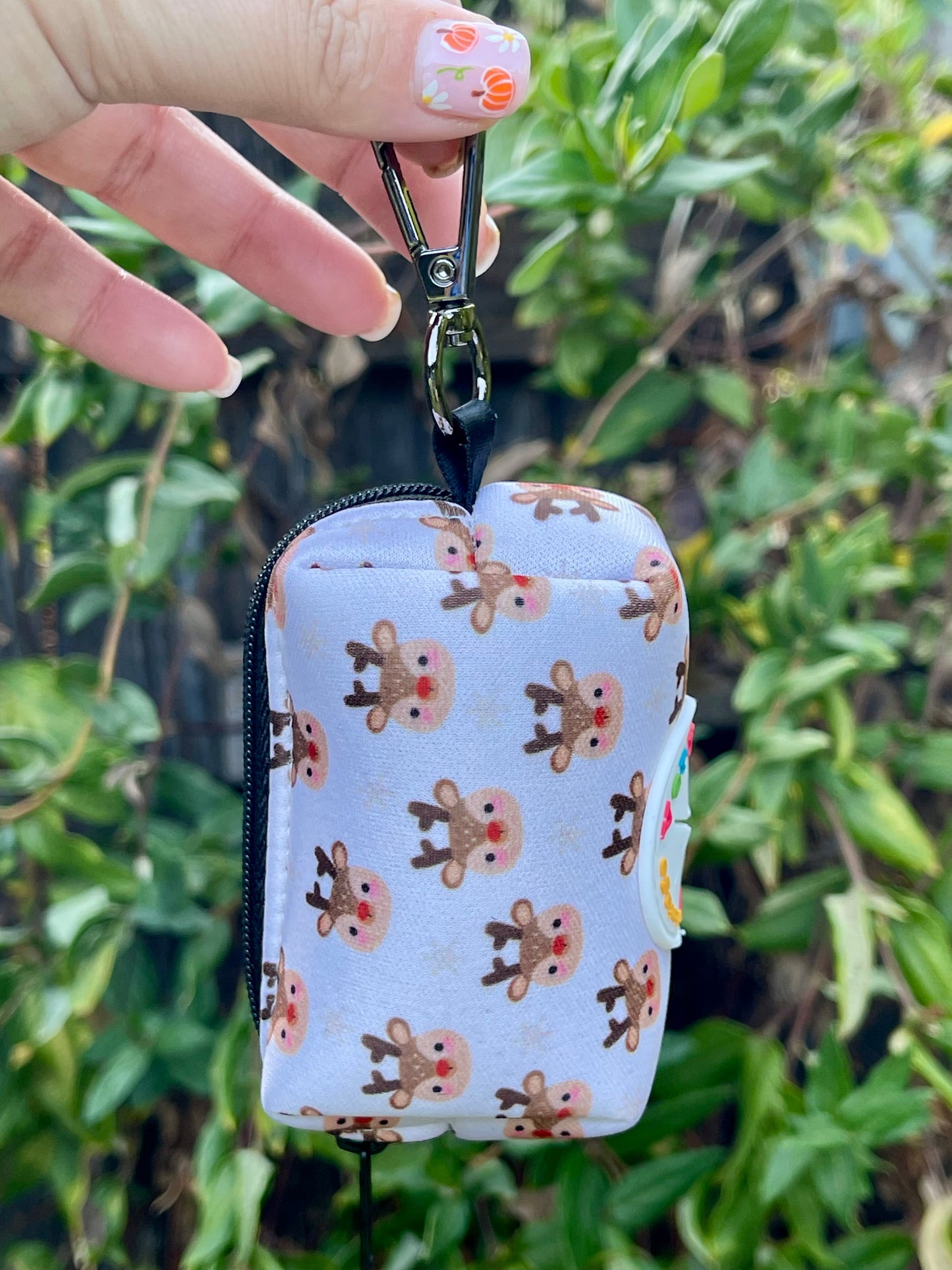 Reindeer Games Dog Poop Bag Holder – Holiday Reindeer Print – Recycled Waste Bag Dispenser