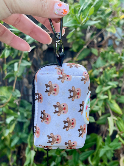 Reindeer Games Dog Poop Bag Holder – Holiday Reindeer Print – Recycled Waste Bag Dispenser