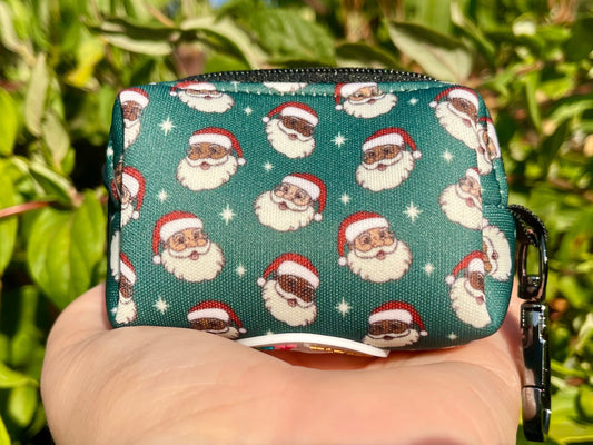 Santa Claus Dog Poop Bag Holder – Diverse Santa Print – Recycled Waste Bag Dispenser