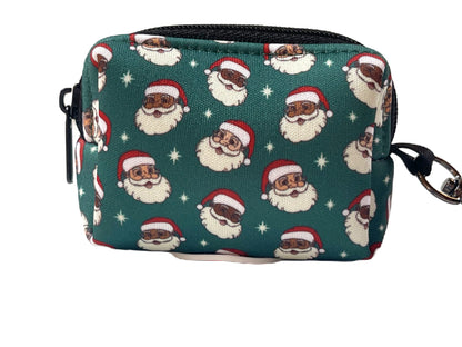 Santa Claus Dog Poop Bag Holder – Diverse Santa Print – Recycled Waste Bag Dispenser