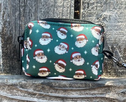Santa Claus Dog Poop Bag Holder – Diverse Santa Print – Recycled Waste Bag Dispenser