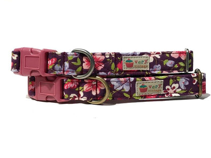 African Violet - Organic Cotton Dog & Cat Collars - Handmade in the USA