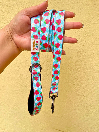 Berry Bestie Dog Leash – Strawberry Print Lead – Recycled & Eco-Friendly