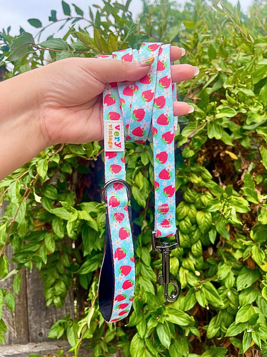 Berry Bestie Dog Leash – Strawberry Print Lead – Recycled & Eco-Friendly