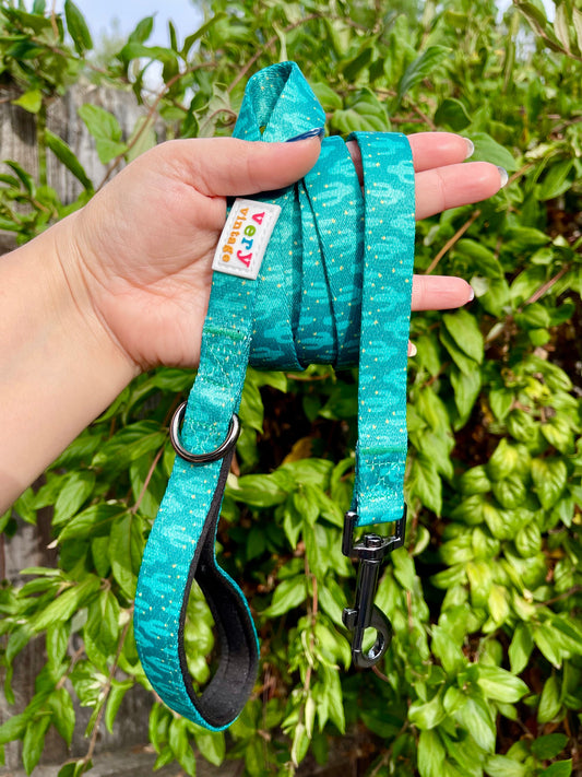 Cactus Dog Leash – Teal Desert Print Lead – Eco-Friendly & Stylish