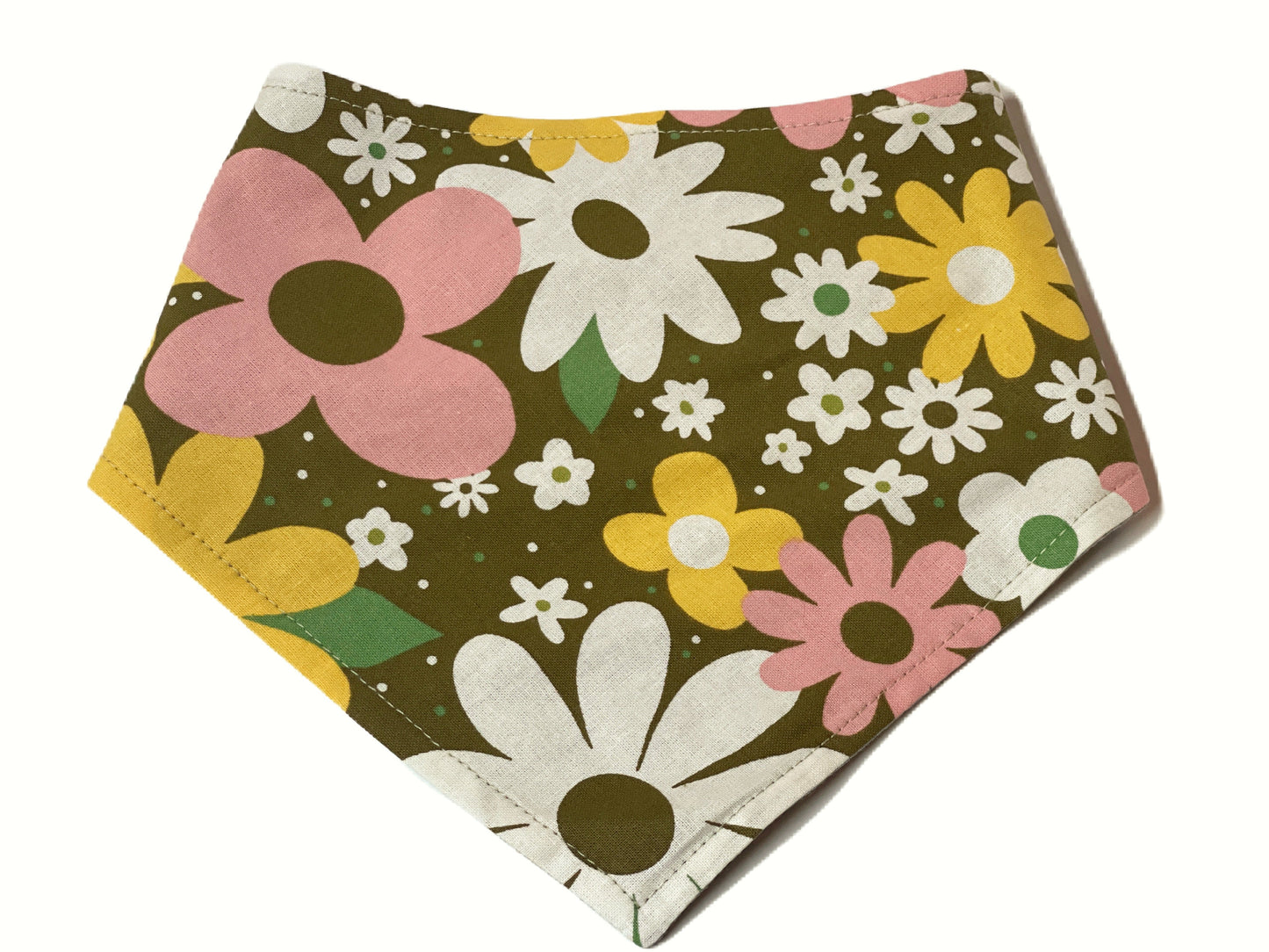 Flower Power Dog Bandana – Eco-Friendly Snap-On Pet Scarf – Made in the USA