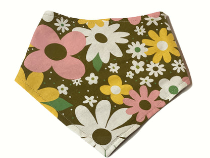 Flower Power Dog Bandana – Eco-Friendly Snap-On Pet Scarf – Made in the USA