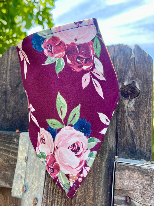 Gatsby Floral Dog Bandana – Eco-Friendly Snap-On Pet Scarf – Made in the USA