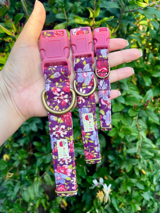 African Violet - Organic Cotton Dog & Cat Collars - Handmade in the USA