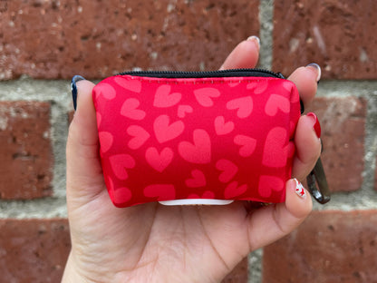Love Is In The Air Dog Poop Bag Holder – Red Heart Print Recycled Waste Bag Dispenser