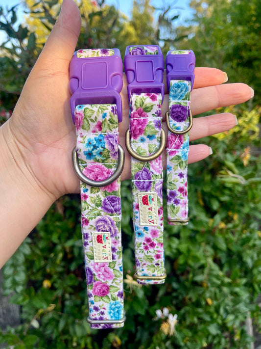 Princess Blooms - Organic Cotton Dog & Cat Collars - Handmade in the USA