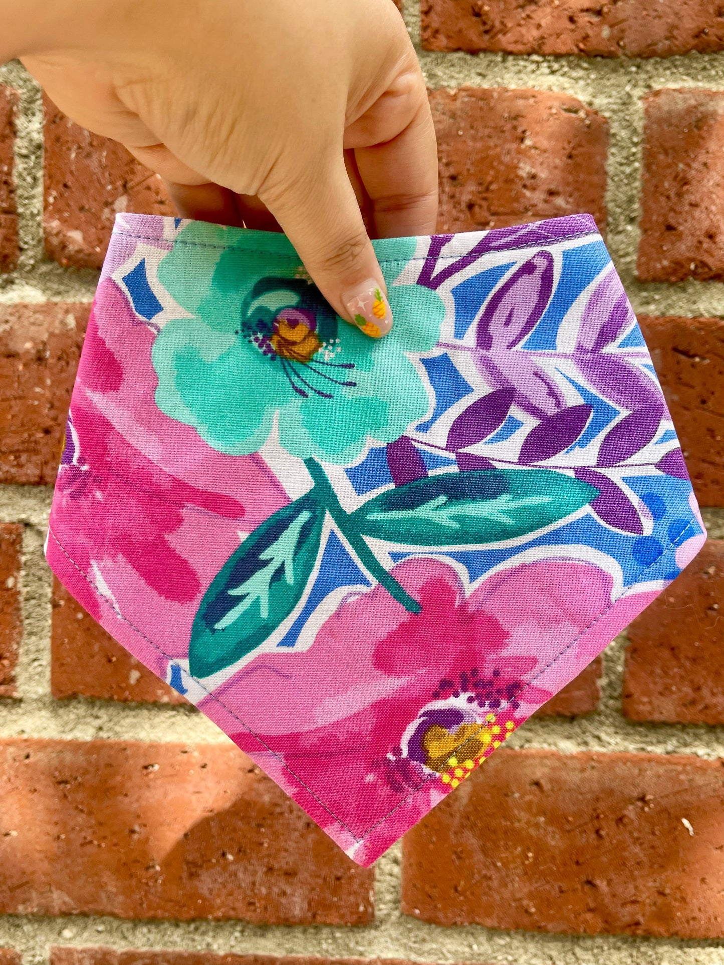 Periwinkle Floral Dog Bandana – Eco-Friendly Snap-On Pet Scarf – Made in the USA