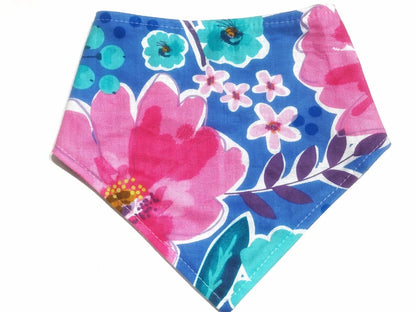 Periwinkle Floral Dog Bandana – Eco-Friendly Snap-On Pet Scarf – Made in the USA