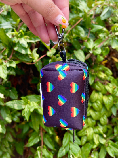Love Is Love Dog Poop Bag Holder – Rainbow Hearts Recycled Waste Bag Dispenser