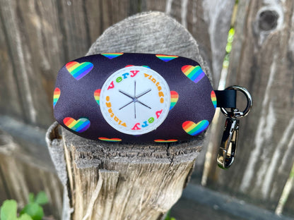 Love Is Love Dog Poop Bag Holder – Rainbow Hearts Recycled Waste Bag Dispenser