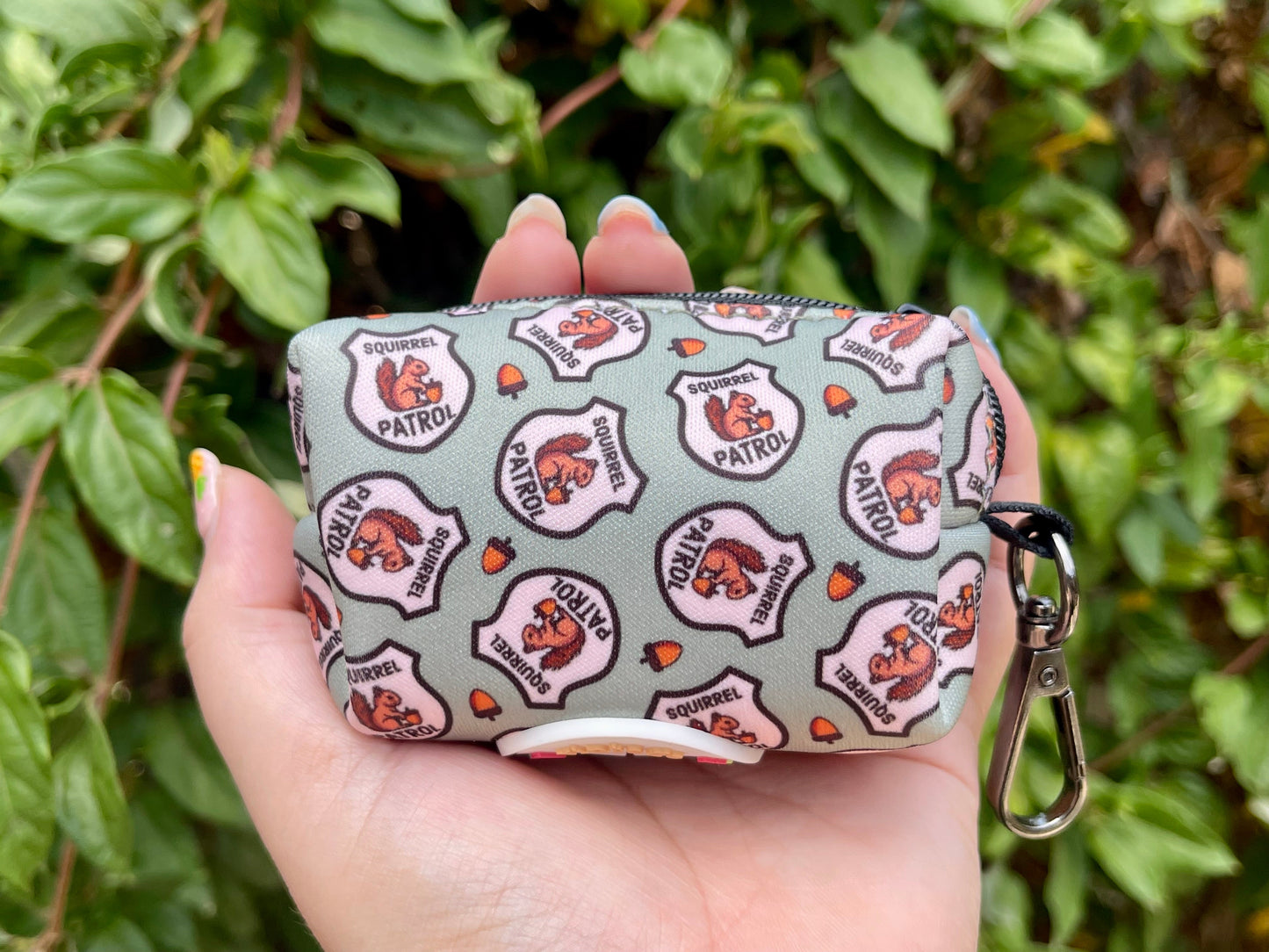 Squirrel Patrol Dog Poop Bag Holder – Sage Woodland Animal Recycled Waste Bag Dispenser