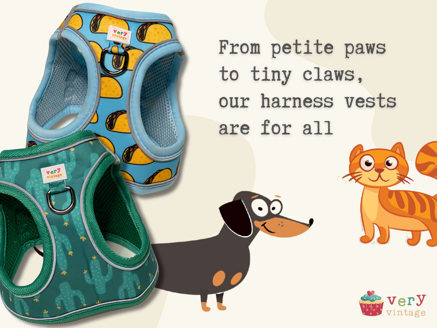 Cactus - Eco-Friendly Step In Harness Vest - Small Dog & Cat Harness
