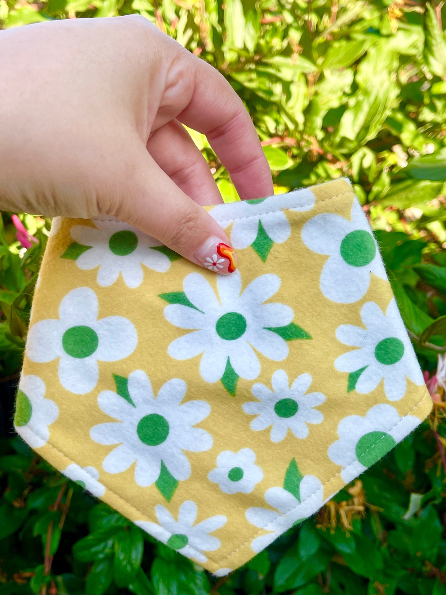Sunny Flower - Eco-Friendly Snap on Bandana - Made in the USA