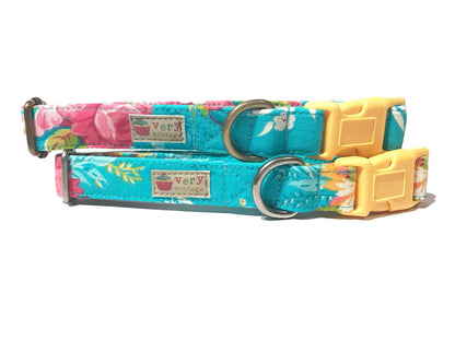 Tropical Garden - Organic Cotton Dog & Cat Collars - Handmade in the USA